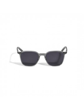 Lunettes de soleil ovales à monture grise en acétate