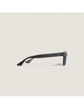 Lunettes de soleil carrées avec monture en acétate de couleur noire