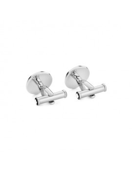 Boutons de manchette ronds en acier inoxydable avec incrustation motif carbone