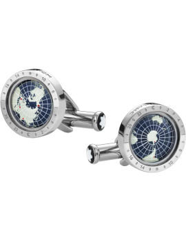 Boutons de manchette Geosphere Série 1858 Bleu