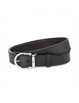Ceinture en cuir réversible noir/marron 35 mm avec boucle en fer à cheval