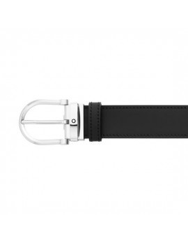 Ceinture en cuir réversible noir/marron 35 mm avec boucle en fer à cheval