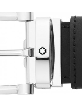Ceinture en cuir réversible noir/marron 35 mm avec boucle en fer à cheval