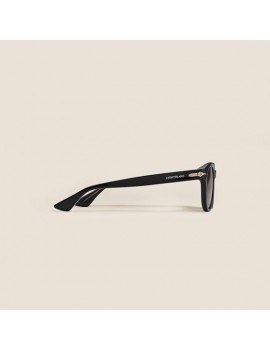 Lunettes de soleil rondes à monture en acétate noire