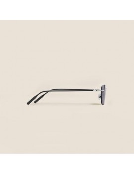 Lunettes de soleil rectangulaires avec monture en métal argenté