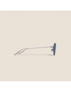 Lunettes de soleil rondes à monture en métal argenté