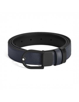 Ceinture réversible en cuir bleu nuit/noir 30 mm avec boucle en forme de fer à cheval