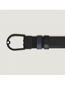 Ceinture réversible en cuir bleu nuit/noir 30 mm avec boucle en forme de fer à cheval