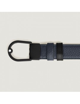 Ceinture réversible en cuir bleu nuit/noir 30 mm avec boucle en forme de fer à cheval