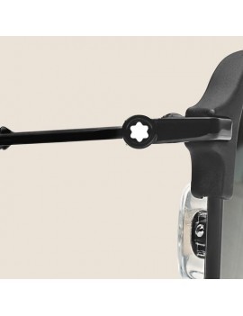 Lunettes de soleil rectangulaires à monture en métal noir