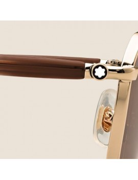 Lunettes de soleil rectangulaires avec monture en métal doré