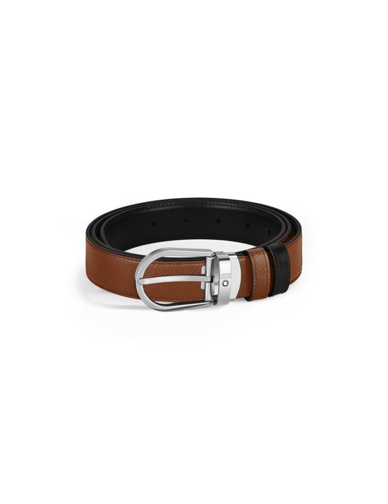 Ceinture réversible en cuir Sartorial, motif fer à cheval, 30 mm