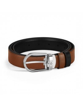Ceinture réversible en cuir Sartorial, motif fer à cheval, 30 mm