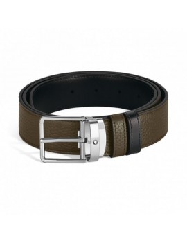 Ceinture réversible en cuir kaki/noir 30 mm avec boucle pour tous les jours