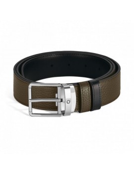 Ceinture réversible en cuir kaki/noir 30 mm avec boucle pour tous les jours