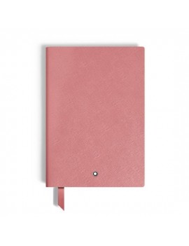 Carnet moyen, cuir Saffiano, rose poudré - Pages lignées