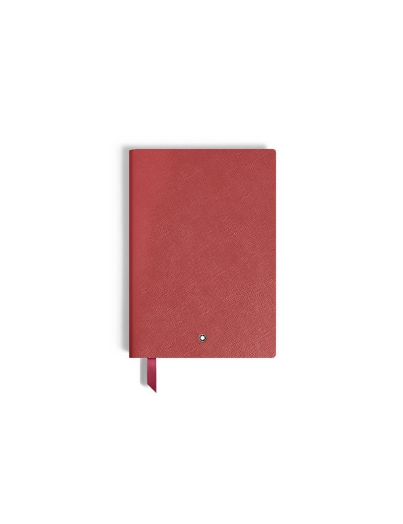 Carnet moyen, cuir rouge brique, pages lignées rouges