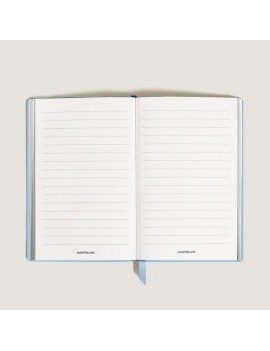 Carnet grand format, cuir Saffiano, bleu clair - Pages lignées