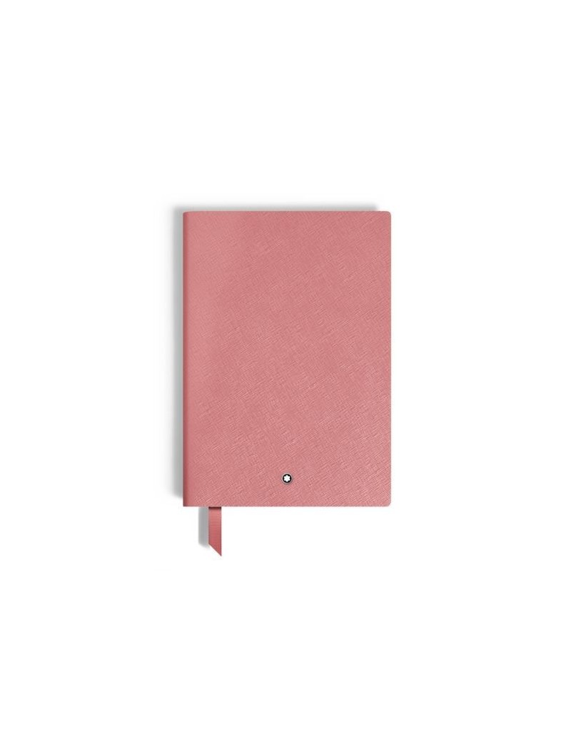 Carnet moyen, cuir Saffiano, rose poudré - Pages lignées