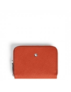 Mini portefeuille 2cc avec fermeture éclair en cuir Sartorial