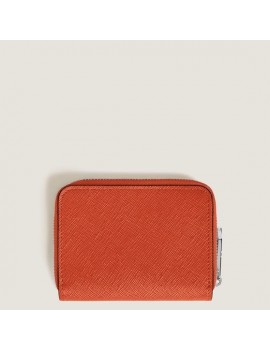 Mini portefeuille 2cc avec fermeture éclair en cuir Sartorial