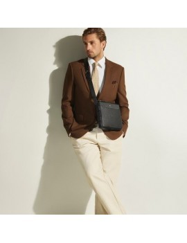 Sac bandoulière vertical en cuir Sartorial