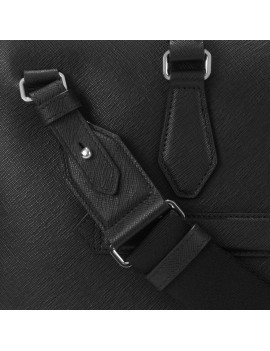 Porte-documents Moyen Format avec Poche en Cuir Sartorial Noir