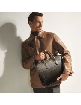 Porte-Documents Fin en Cuir Corteccia Sfumato Kaki