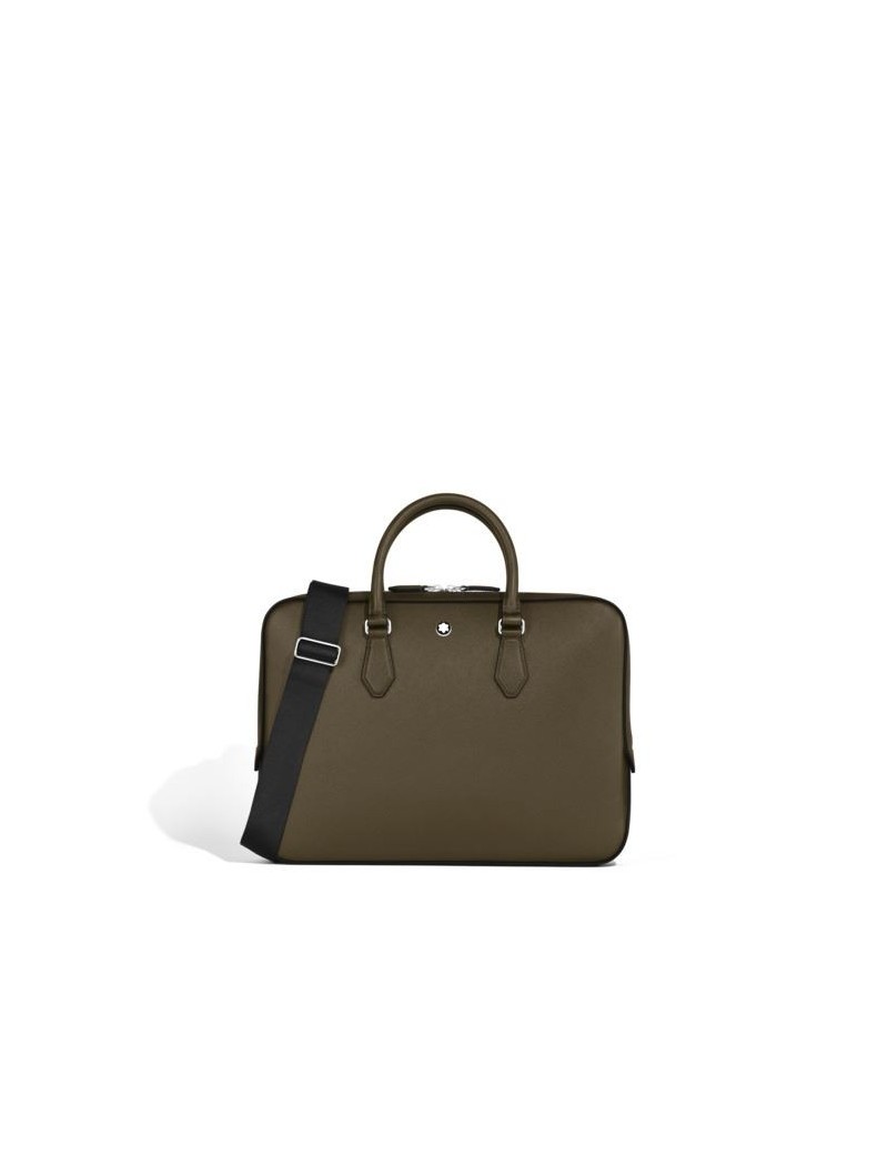 Porte-documents Fin en Cuir Sartorial Kaki