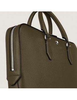 Porte-documents Fin en Cuir Sartorial Kaki