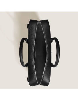 Porte-Documents Moyen Modèle en Cuir Sartorial Noir