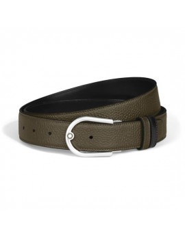 Ceinture réversible en cuir grainé de 35 mm en forme de fer à cheval