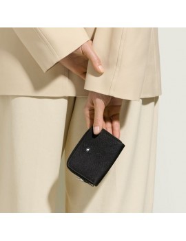 Mini portefeuille 2cc avec fermeture éclair en cuir Sartorial