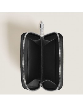 Mini portefeuille 2cc avec fermeture éclair en cuir Sartorial