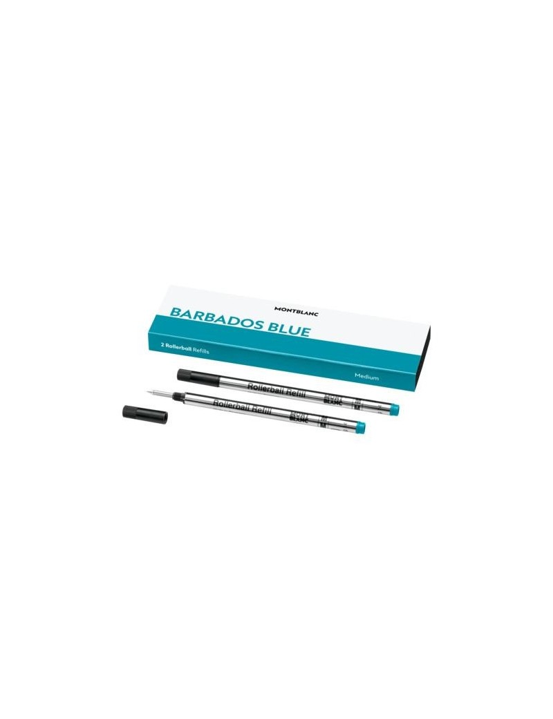 2 recharges pour stylo roller, bleu Barbade - Moyen