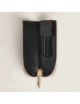 Étui pour 1 Instrument d'Écriture Heritage Rouge et Noir Baby en Cuir Meisterstück Beige foncé