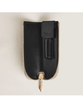 Étui pour 1 Instrument d'Écriture Heritage Rouge et Noir Baby en Cuir Meisterstück Beige foncé