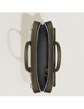 Porte-documents Moyen Format avec Poche en Cuir Sartorial Kaki