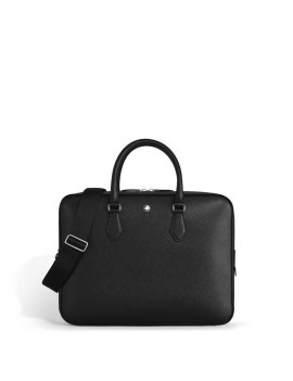 Porte-Documents Moyen Modèle en Cuir Sartorial Noir