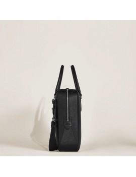 Porte-Documents Moyen Modèle en Cuir Sartorial Noir