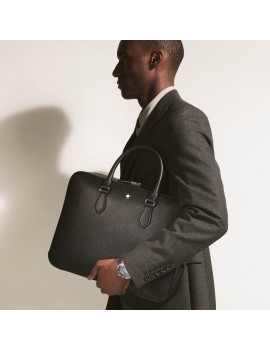 Porte-Documents Moyen Modèle en Cuir Sartorial Noir