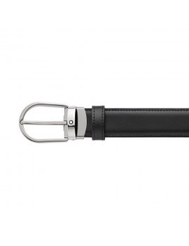 Ceinture réversible en cuir noir/marron 30 mm avec boucle fer à cheval