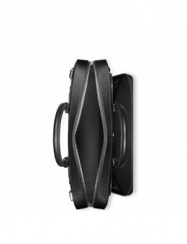Porte-documents Moyen Format avec Poche en Cuir Sartorial Noir