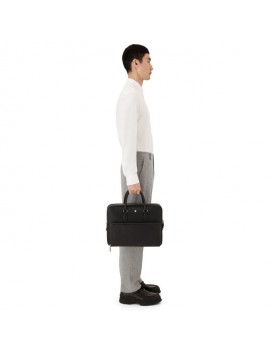 Porte-documents Moyen Format avec Poche en Cuir Sartorial Noir