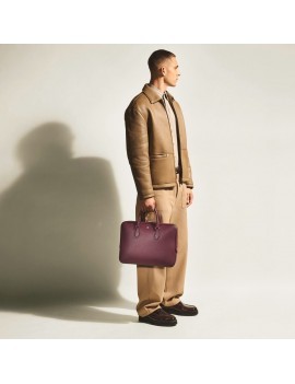 Porte-Documents Fin en Cuir Sartorial Cassis