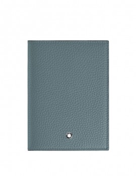 Porte-Passeport Montblanc en Cuir Grainé Bleu