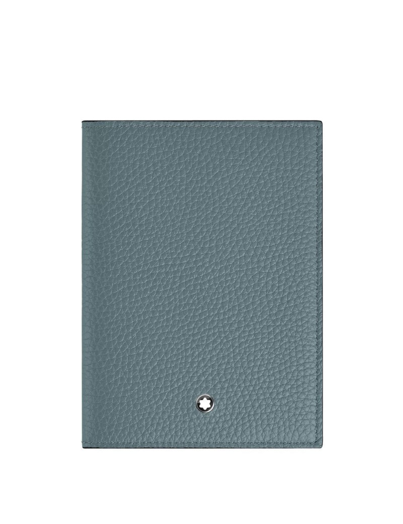 Porte-Passeport Montblanc en Cuir Grainé Bleu