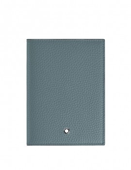 Porte-Passeport Montblanc en Cuir Grainé Bleu