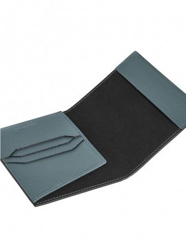 Porte-Passeport Montblanc en Cuir Grainé Bleu